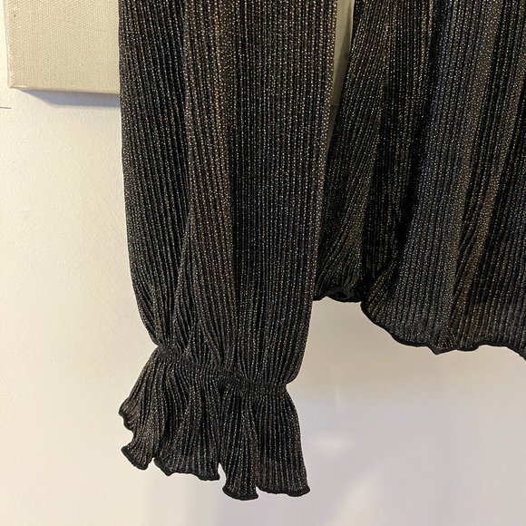 Chenault Metallic Crossover Peplum Blouse (NWT) - Picture 6 of 13